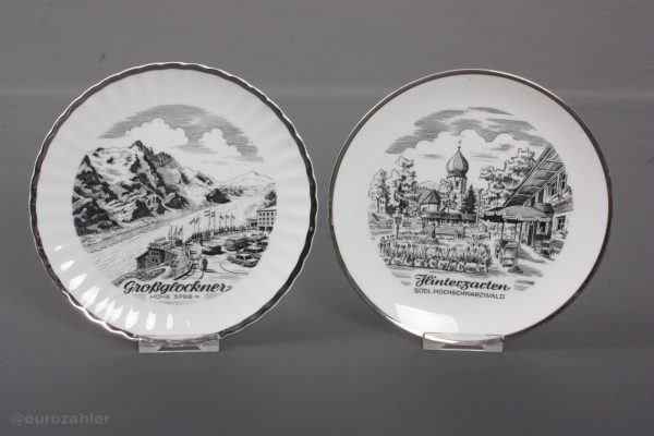 2 Stück Zierteller Sammelteller Wandteller ø19.5 cm Porzellan mit Silberrand - Lebensmittel Sale – Große Auswahl & Top Preise | Kostenloser Versand ab 40€