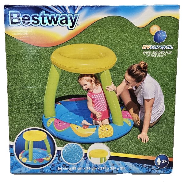 2 Jahre+ Planschbecken mit Sonnenschutzdach Süßes Früchtchen 94 x 89 x 79 cm, rund - Lebensmittel Sale – Große Auswahl & Top Preise | Kostenloser Versand ab 40€