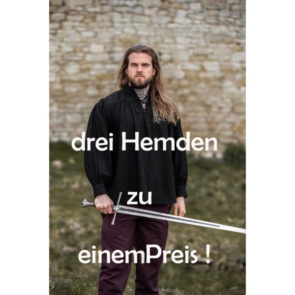 2019 Angebot 3er Set – ein Preis – Stehkragen-Schnürhemd „Friedrich“ - Lebensmittel Sale – Große Auswahl & Top Preise | Kostenloser Versand ab 40€