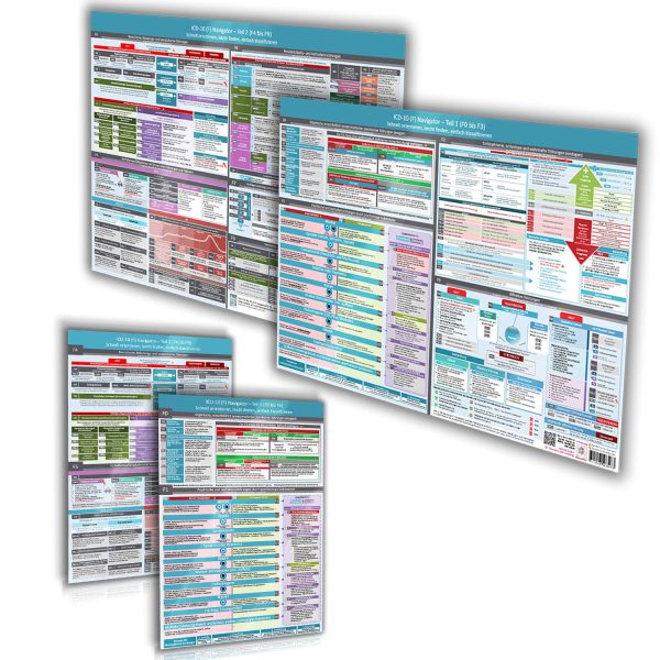 [4er Set] ICD-10 (F) Navigator (DINA4) + Wandposter (DINA2) – Teil 1 & 2 (F0 bis F9) - Lebensmittel Sale – Große Auswahl & Top Preise | Kostenloser Versand ab 40€