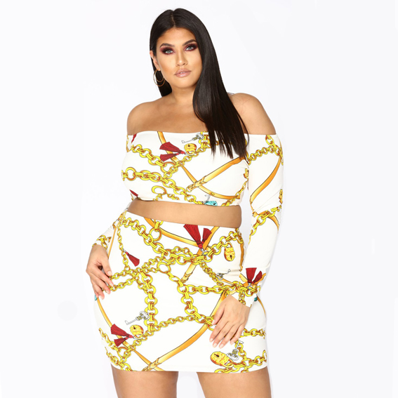 „Chain Letter Skirt Set“ von Fashion Nova Curve - Lebensmittel Sale – Große Auswahl & Top Preise | Kostenloser Versand ab 40€