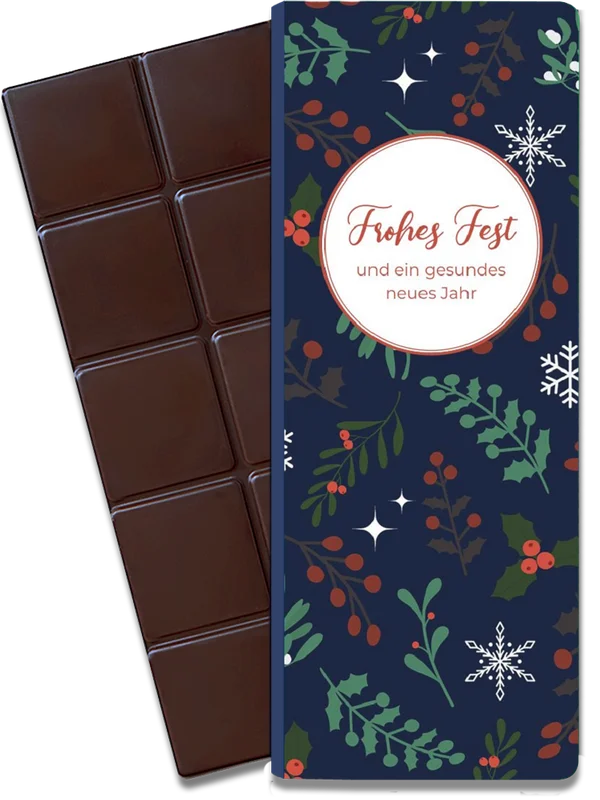 „Frohes Fest“ Schokolade mit 50% Kakao und Haselnussmus - Lebensmittel Sale – Große Auswahl & Top Preise | Kostenloser Versand ab 40€
