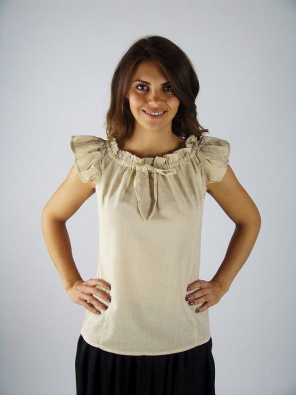 128 Sommerbluse mit Rüsche „Lotte“ - Lebensmittel Sale – Große Auswahl & Top Preise | Kostenloser Versand ab 40€